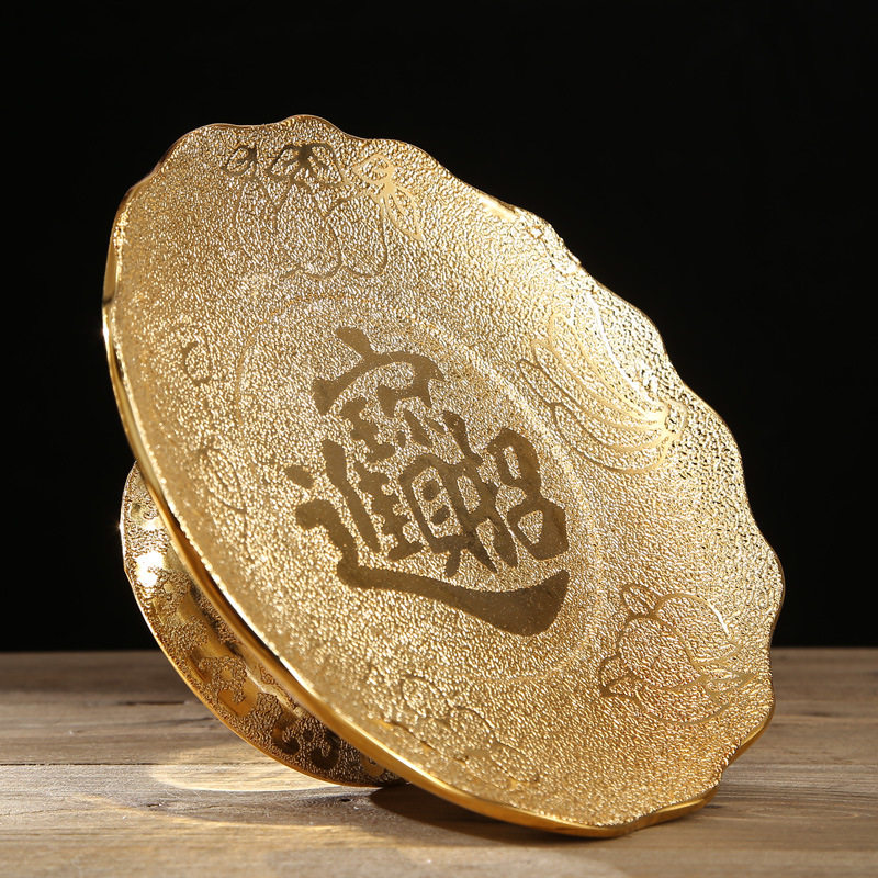 纯手工桌面金泽中式佛堂陶瓷沙佛字果盘供佛家居摆件水果,家居饰品,装饰摆件,淘宝优惠券,粉丝福利购,淘宝优惠卷