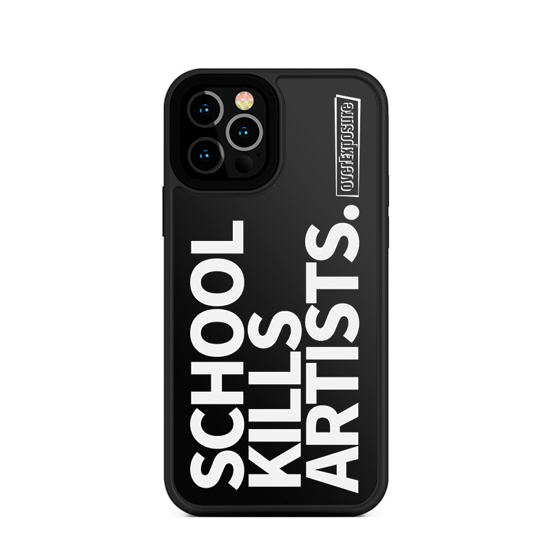 school kills artists适用苹果iphone14pro手机壳12高级感11pro max13plus亲肤英文字母磨砂防摔