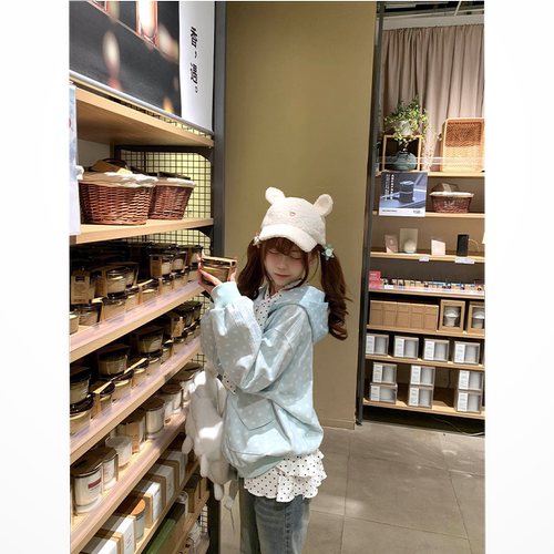 “薄荷星”纯棉猫咪五角星印花