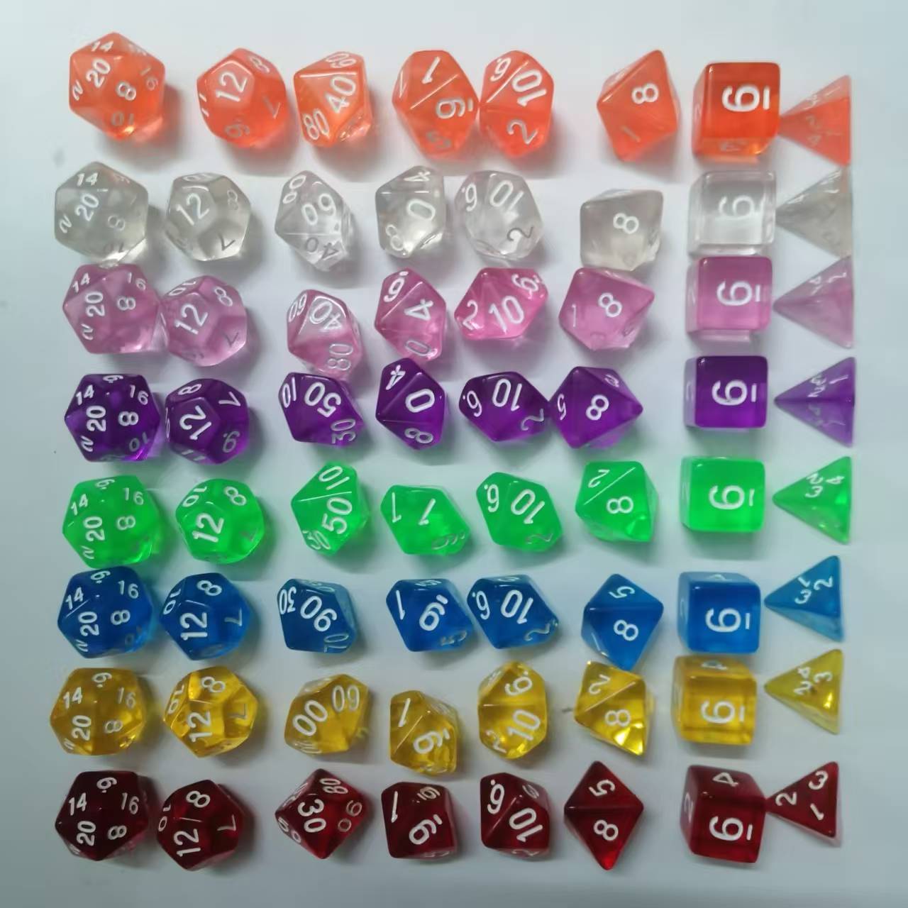 多面数字透明骰子跑团桌游戏