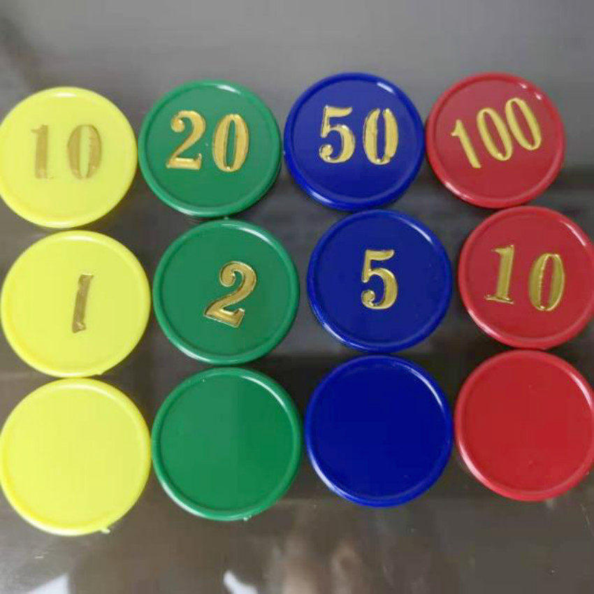 麻将筹码塑料圆片烫金