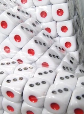 12#13#14#16mm号骰子14红2356黑点白底圆角自动麻将机喝酒色子KTV