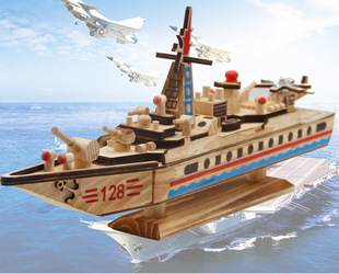 木质航母护卫舰儿童音乐盒仿真军事模型玩具航海工艺品礼品欧式