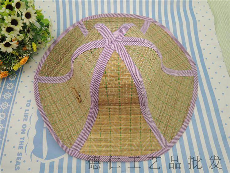 夏季藤草编折叠太阳帽易携带遮阳帽旅游景区混批销售休闲帽子折帽