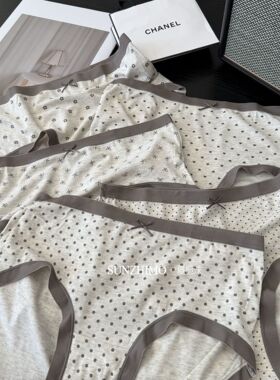 小兰裙Y833灰色印花波点中腰简约棉裆舒适莫代尔运动少女内裤