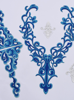 DIY手工服饰辅料 古装演出服装花纹刺绣布贴花古风装饰 4882#烫花