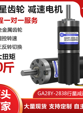 GA28Y-2838微型行星直流无刷减速电机12v24v可调速小型正反转马达
