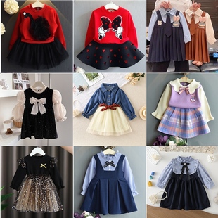女童春装 加绒4 连衣裙时髦儿童休闲洋气公主裙6小童5岁3女宝宝秋装