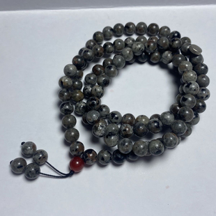 奇石火焰石108佛珠手链项链文玩方钠石多圈手串男女款饰品 有磁性