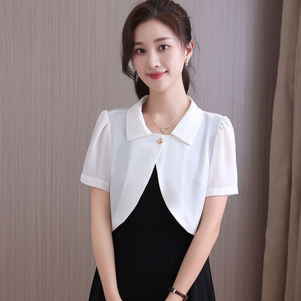 短袖小披肩外套女薄款夏季2026新款小个子配吊带裙子外搭开衫上衣