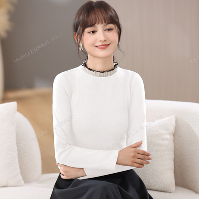 针织衫女秋季新款修身显瘦打底衫