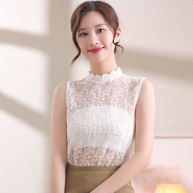 春秋打底假领子女百搭蕾丝带纽扣