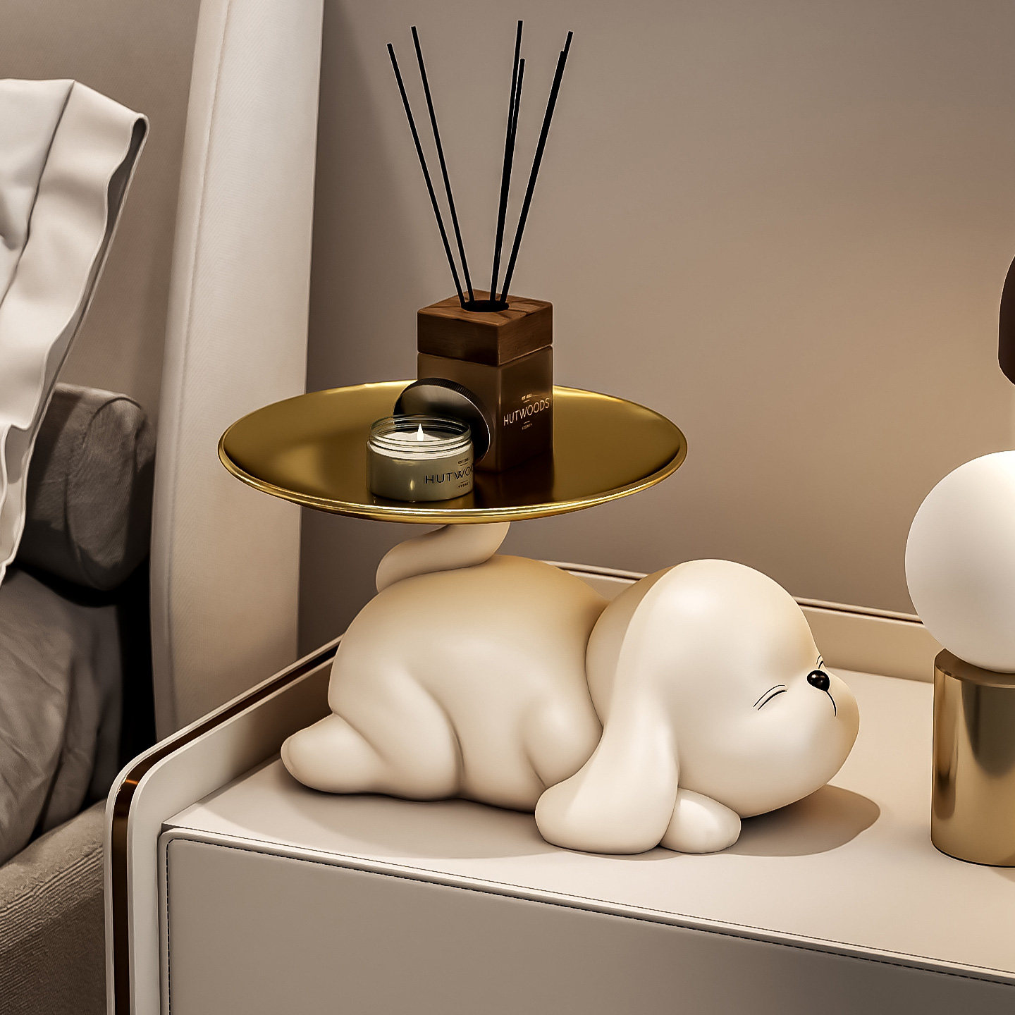 可爱狗狗托盘玄关钥匙收纳摆件入户进门口锁匙客厅鞋柜装饰品轻奢,家居饰品,装饰摆件,淘宝优惠券,粉丝福利购,淘宝优惠卷