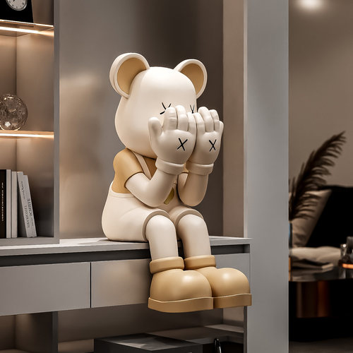 坐姿暴力熊落地摆件轻奢简约