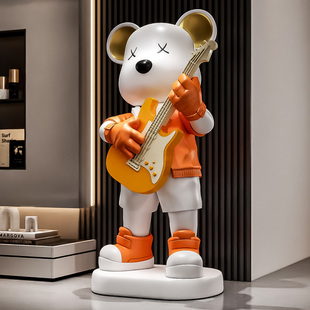 暴力熊大型落地摆件客厅布置家具精致装 饰别墅格栅多巴胺主卧房间