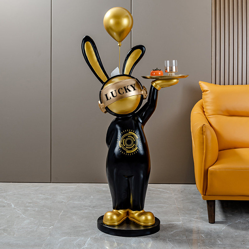 兔子客厅摆件大型落地花瓶入户门口玄关家居软装饰品电视柜旁雕塑,家居饰品,装饰摆件,淘宝优惠券,粉丝福利购,淘宝优惠卷
