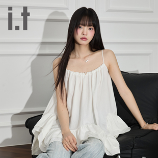 夏日绝美度假风背心 CHOCOOLATE 白色纯欲风甜美小吊带衫 女新款