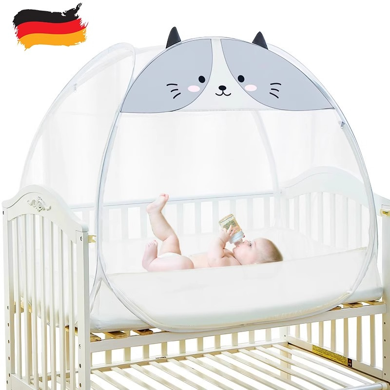 德国婴儿床蚊帐全罩式防摔可折叠