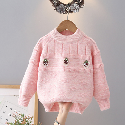 女童冬季毛衣2025新款加绒针织衫