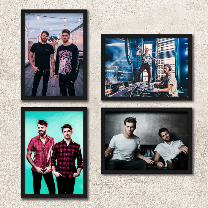 the chainsmokers 烟鬼带框装饰画 百大dj音乐海报壁画