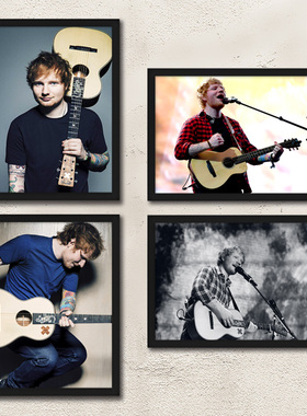 黄老板艾德海报装饰画 Ed Sheeran 欧美歌手壁画 店铺装饰挂画