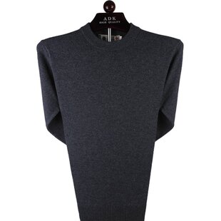 开开羊毛衫秋冬圆领纯色毛衣男士纯羊毛上衣长袖针织打底衫抗起球