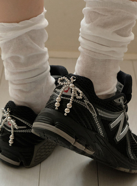 PCity77新款ins风时尚珍珠串珠蝴蝶结装饰鞋带鞋扣包包挂件钥匙扣