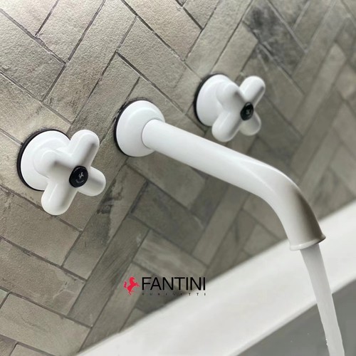FANTINI入墙式三孔龙头纯铜白色