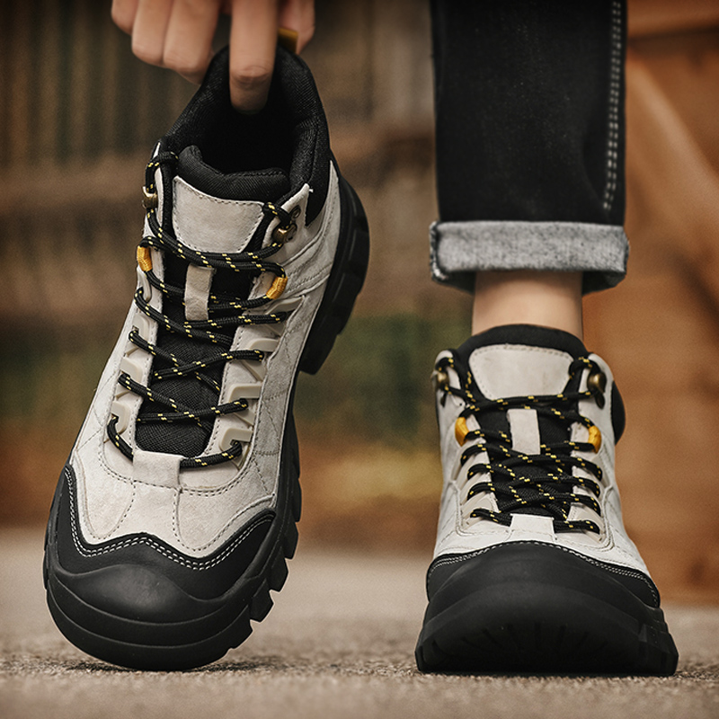 马丁靴男款2025真皮秋冬棉靴户外徒步登山鞋增高工装靴英伦风短靴