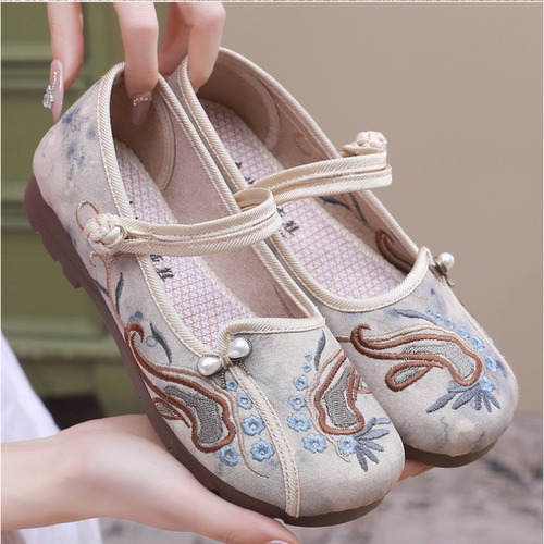 老北京布鞋女妈妈鞋正品绣花软底