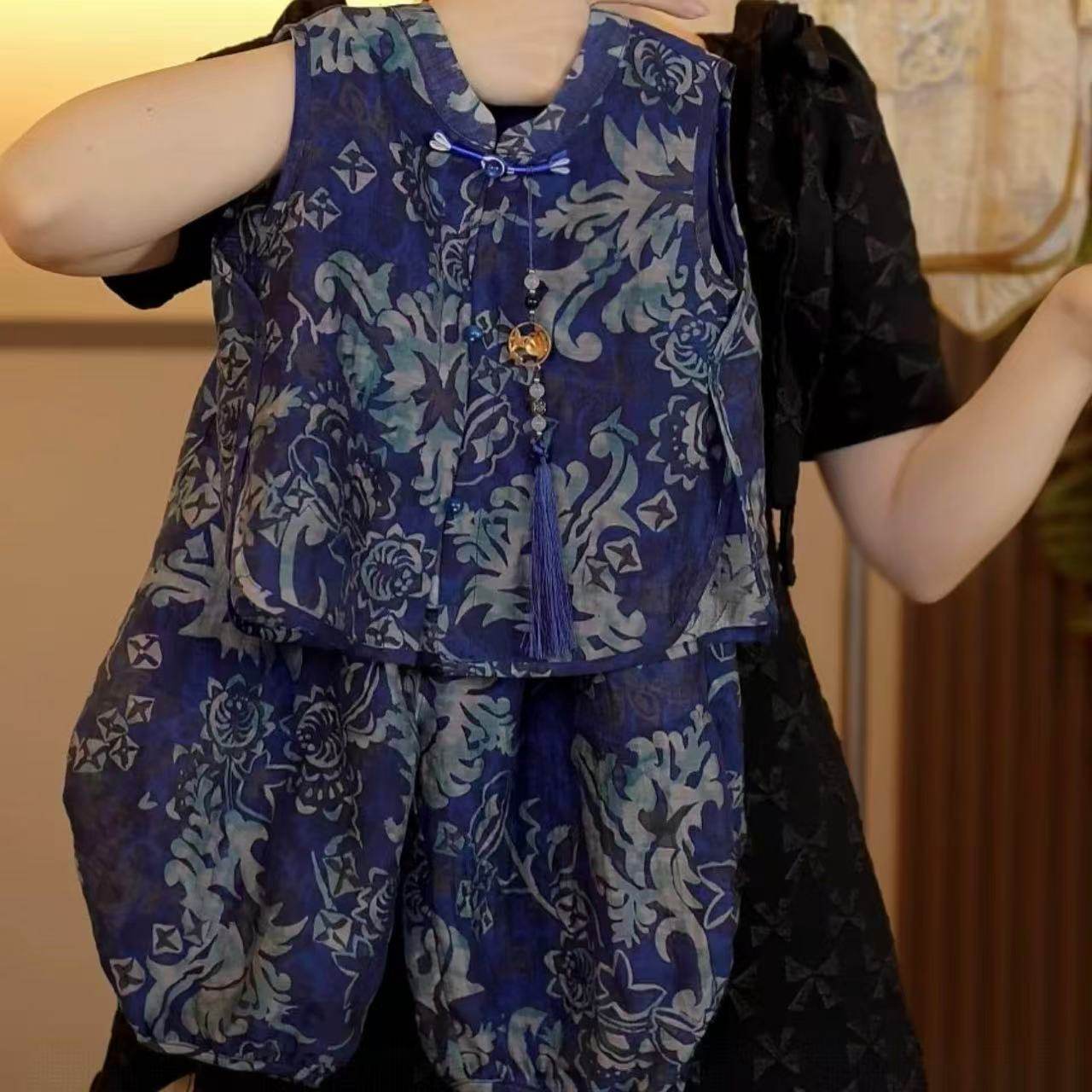 汉服男童2025夏季新款儿童轻薄透气中式国风男生套装男孩帅气背心