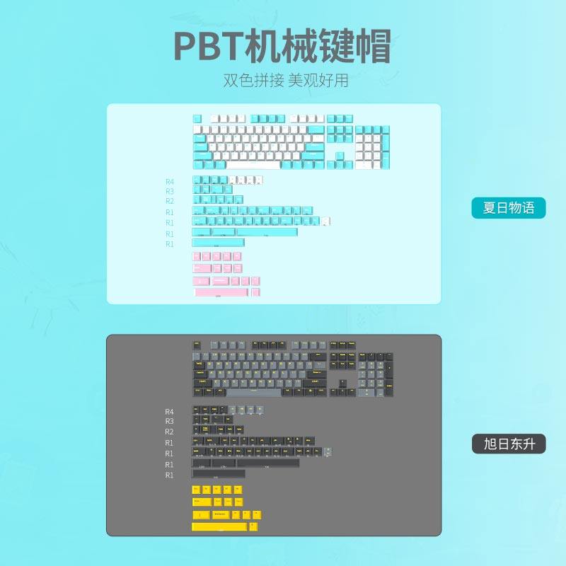 黑爵PBT键帽双色注塑磨砂手感图片