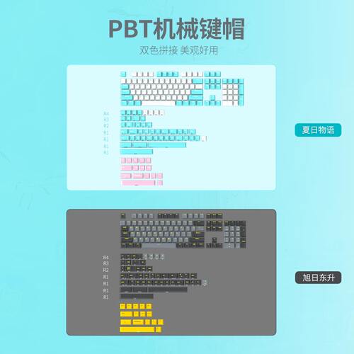 黑爵PBT键帽双色注塑磨砂手感