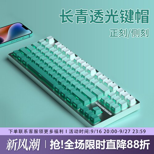 常青键帽正刻侧刻PBT透光大全套
