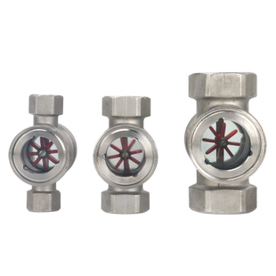 304不锈钢直通叶轮视镜 SG-YL11-21流量水流指示器玻璃观察窗DN25