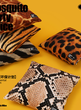 艺术鸭 复古方形沙发抱枕客厅靠垫豹纹斑马可拆卸「自然之美」W