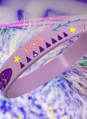 US8ACC凯里欧文2KAI2球场艺术家灵感黑白紫色运动篮球硅胶手环