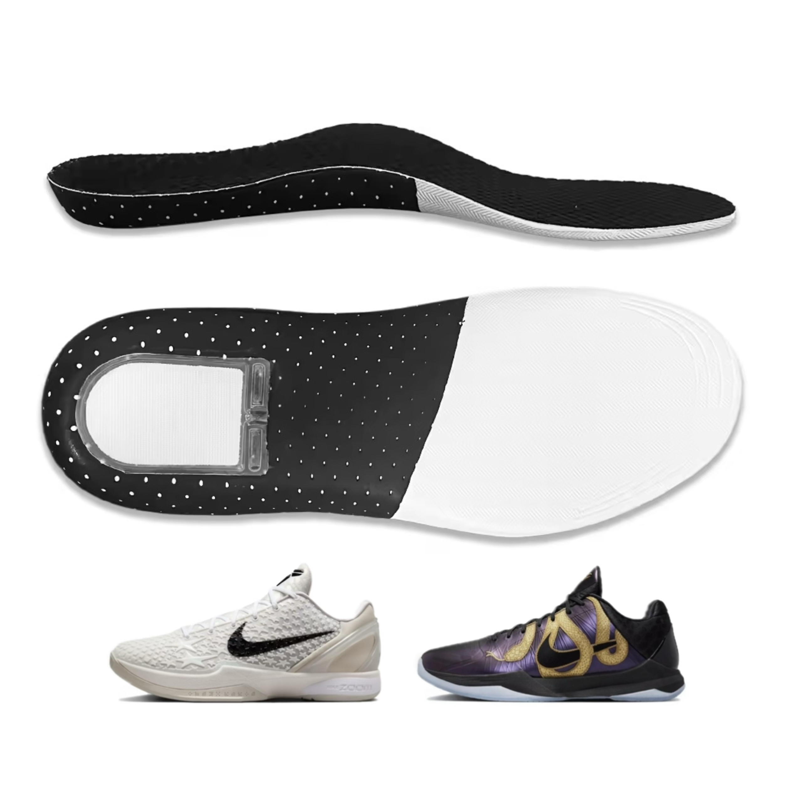 US8ACC适配Kobe5科比6欧文5678解决前高后低足弓支撑后掌Zoom鞋垫