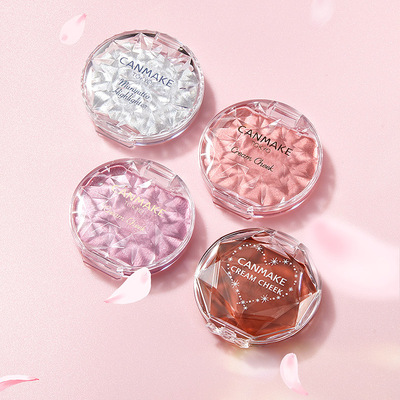 日本canmake井田砍妹梦幻胭脂腮红膏17修容盘cl01高光一体盘单色