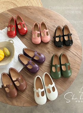 2025秋季新款意大利Pepe同款女童手工皮鞋芭蕾T字公主甜美女单鞋