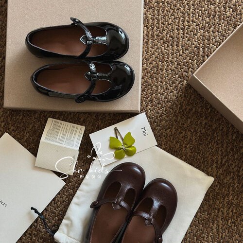 2026春Pepe同款女童头层牛皮皮鞋