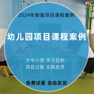 幼儿园大班中班小班项目课程案例项目化学习实践教学资料电子版