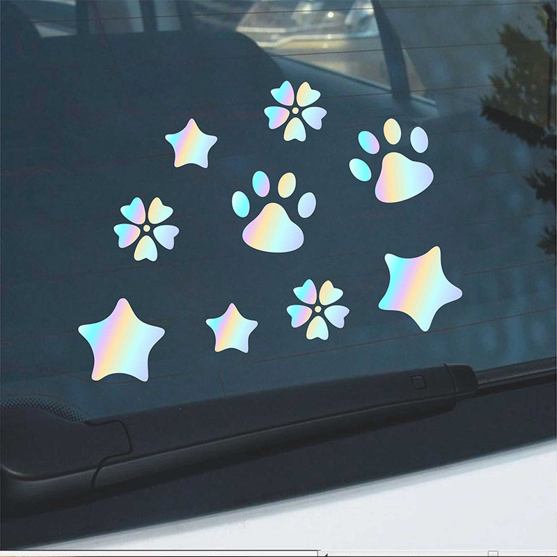 汽车车身镭射彩色贴纸创意个性脚印花朵星星羽毛火焰纯色电动车贴,汽车用品/电子/清洗/改装,汽车装饰贴/反光贴,淘宝优惠券,粉丝福利购,淘宝优惠卷