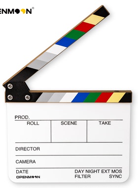 OPENMOON美国好莱坞标准 黑胡桃木彩色场记板大号电影拍板 箭头款