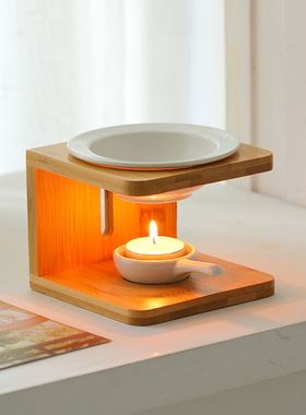 青司局 蜡烛香薰灯楠竹香炉陶瓷精油灯家用精油机卧室摆件美容院
