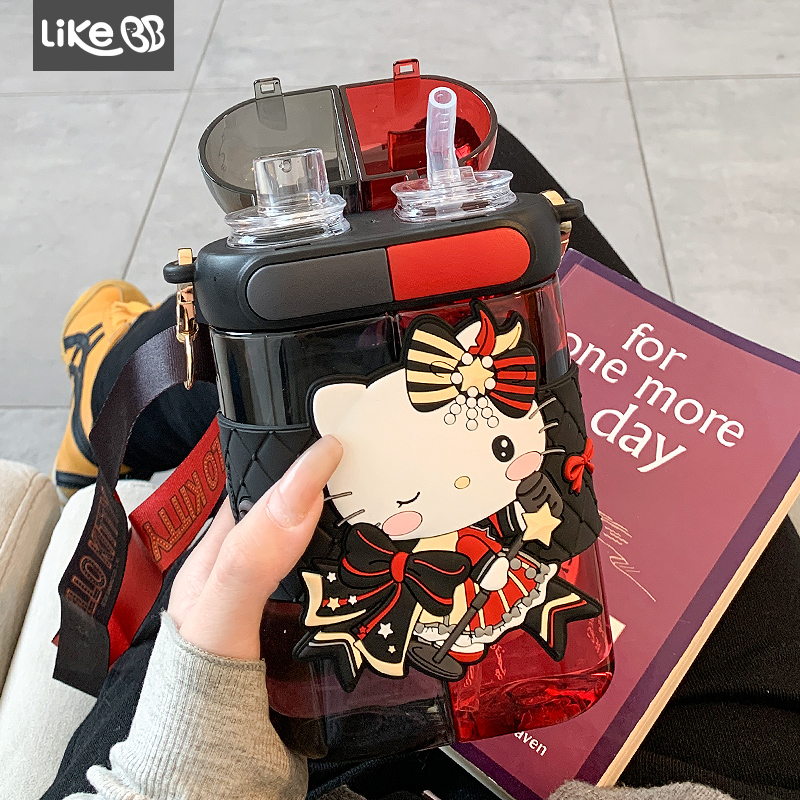 可爱女生tritan分仓双饮水杯