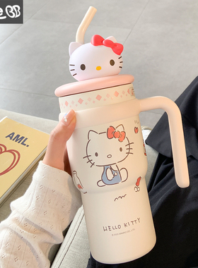 hellokitty冰霸杯大容量保温杯子女生高颜值带吸管水杯女新款2025