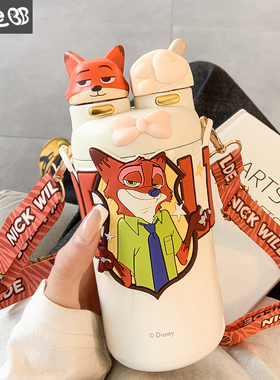 尼克保温杯女生高颜值双饮水杯女新款2025大容量可爱便携学生杯子