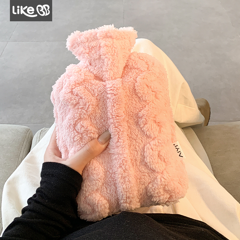 毛绒热水袋注水式暖手袋被窝专用女生热敷学生宿舍大号加厚暖手宝