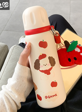 可爱保温杯女生大容量水杯女新款2025带盖喝水办公室便携学生杯子